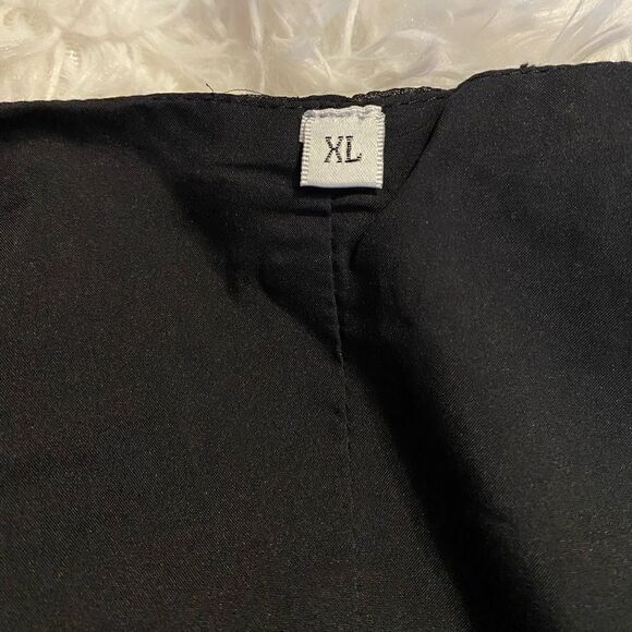 XL Black Blouse With Sheer Long Sleeves - Picture 6 of 7